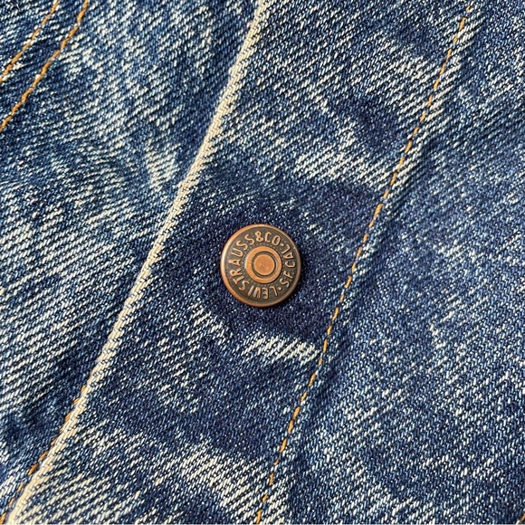 Vintage Little Levis Denim Jean Jacket Orange Tab Acid Wash Kids - Picture 8 of 9